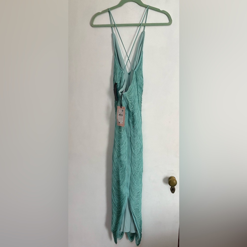 NWT MANGO CAPSULE FRINGED DRESS WITH LOW BACK - Picture 10 of 13